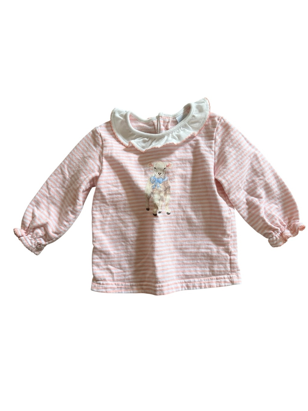 Edgehill Collection Pink and White Striped Infant Top